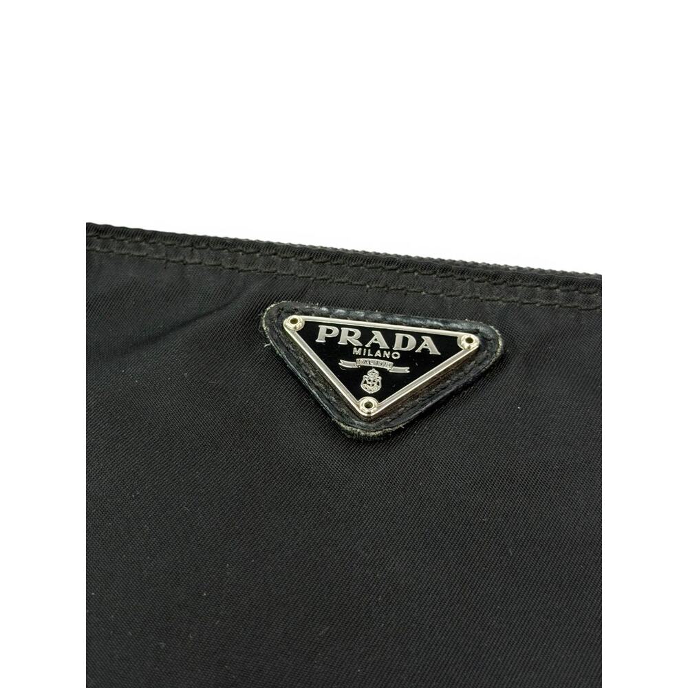 Prada Black Tessuto Nylon Zip Cosmetic Pouch Makeup Bag Clutch - Picture 2 of 6